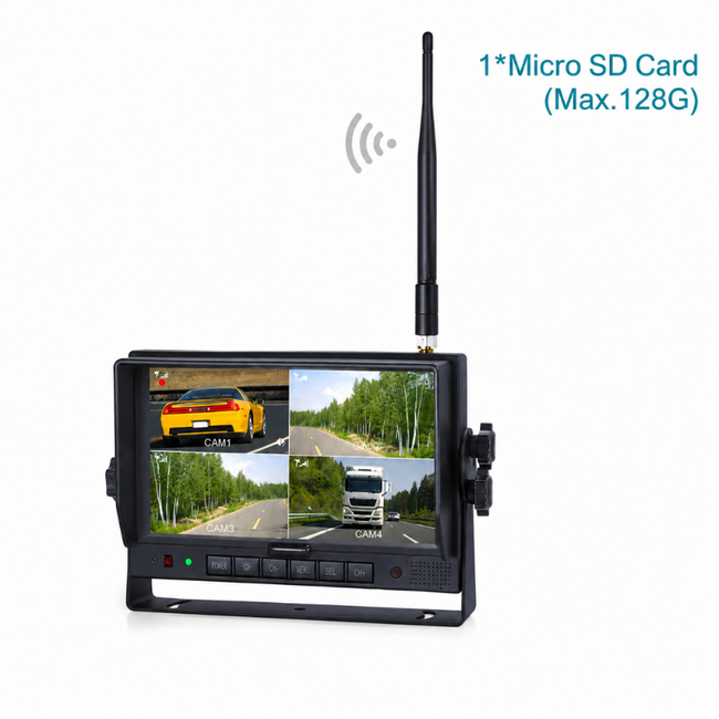 7 inch HD Digital Wireless Quad-View Monitor - Recording Support, Non-Waterproof (IXU700127QC) Hover Image